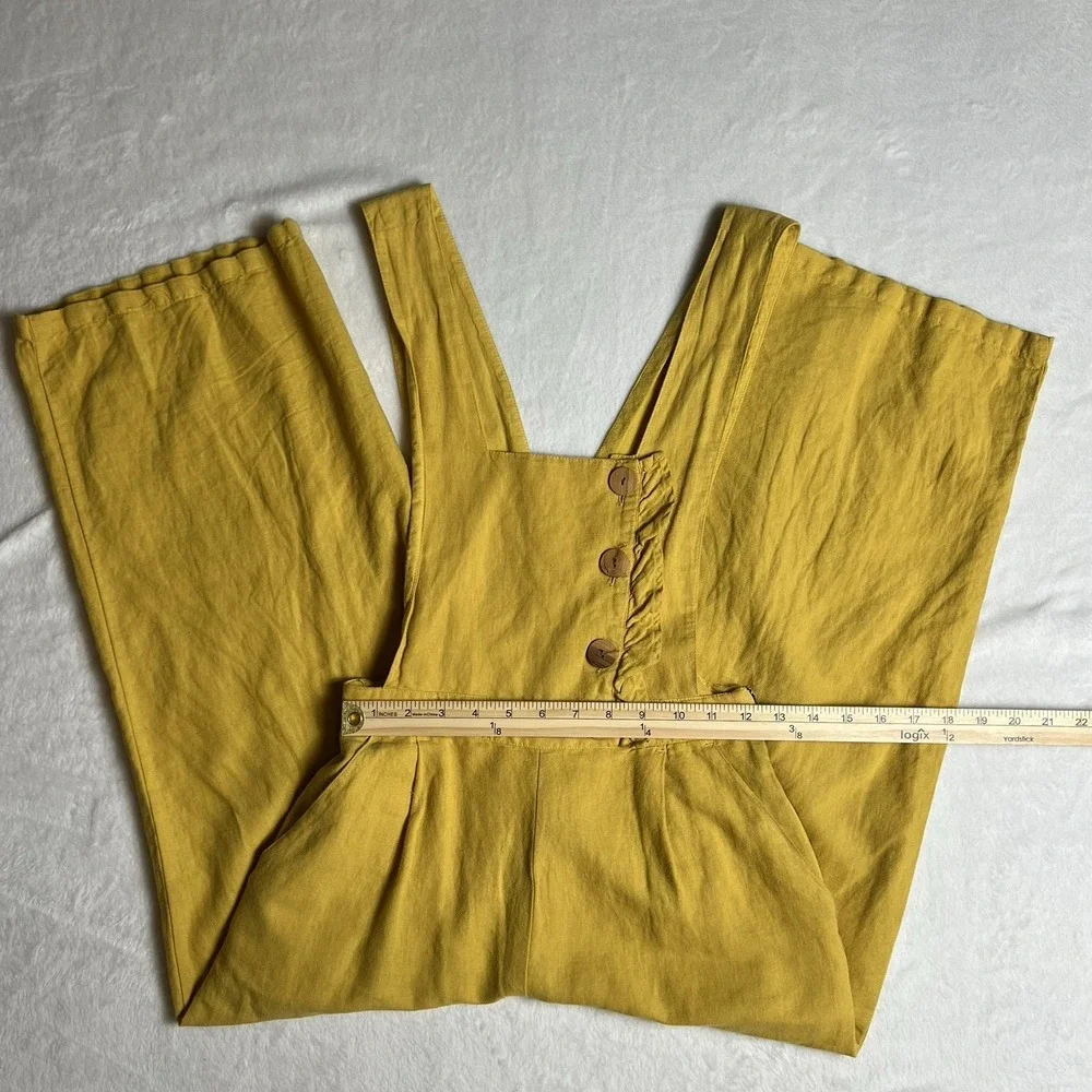 Zara Womens Linen Blend Overalls XS Cottagecore‎ Country Prairie Twee Breathable